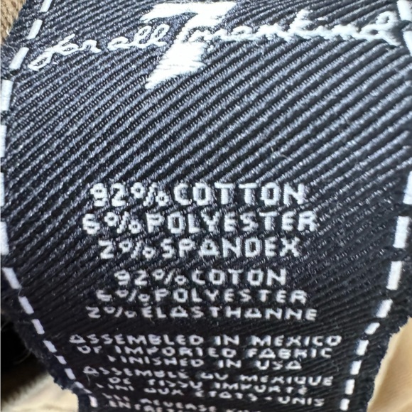 7 For All Mankind Slimmy Slim Straight Leg Tan Jeans Size 33 - Picture 3 of 16